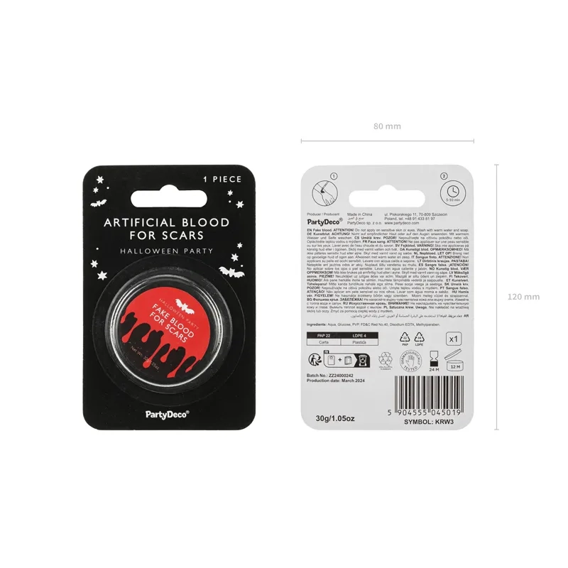 Umělá krev na jizvy 30 g – gel na realistické rány, Halloween