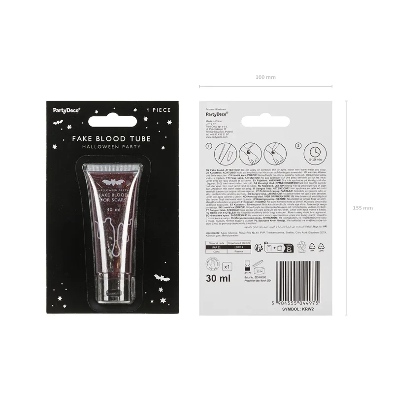 Sangue finto in tubo 23 ml – gel realistico per ferite e cicatrici