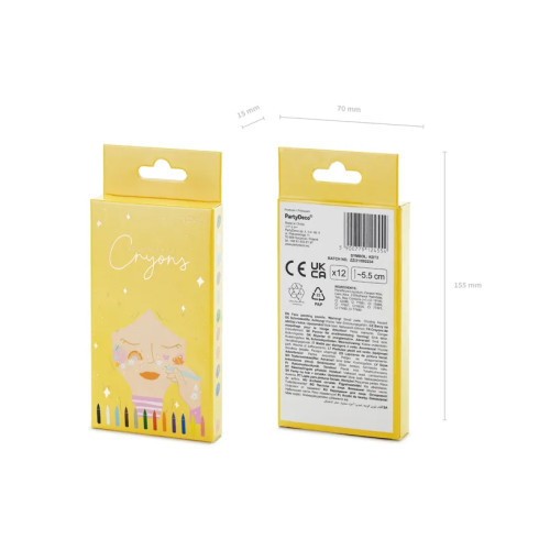 Barvice za poslikavo obraza za otroke, 12 barv – komplet za poslikavo obraza