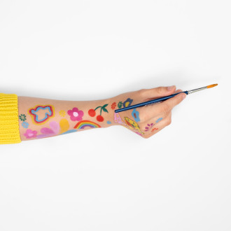 Barve za obraz 12 barv s čopiči – komplet za poslikavo obraza