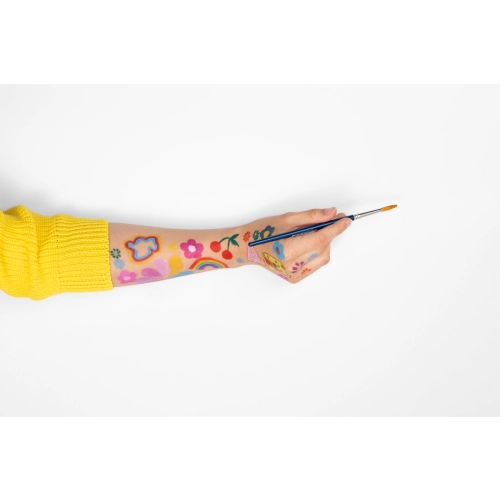 Vopsele pentru față, 12 culori, cu pensule – set pentru pictură pe față