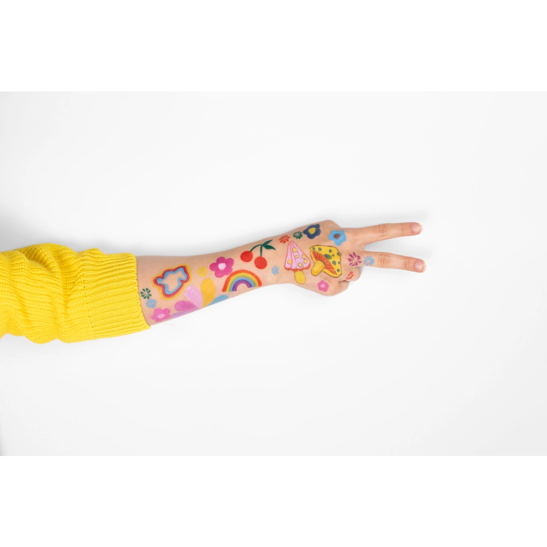 Arcfesték 12 színnel ecsetekkel – arcfestő készlet