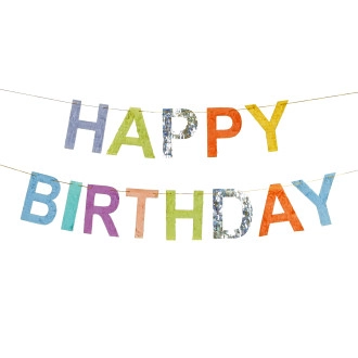 Farebný narodeninový banner Happy Birthday 2,2 m s strapcami