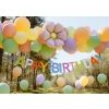 Színes Happy Birthday születésnapi banner, 2,2 m, bojtokkal