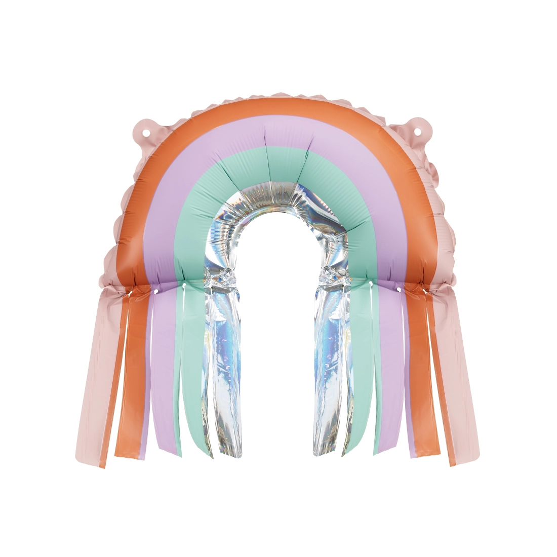 Baloane folie curcubeu cu ciucuri, pastel, 38x41 cm, 3 buc.