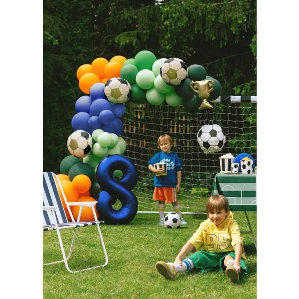 Baloane din folie fotbal și trofeu, aurii, set pentru petrecere, 4 buc.