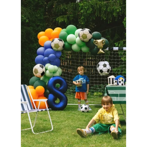 Folijski baloni nogomet in trofeja, zlati, komplet za zabavo, 4 kos