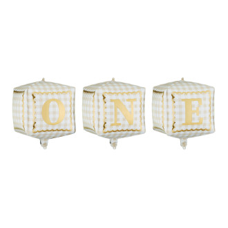 Fóliové balóniky kocky ONE, mix farieb, 3 ks