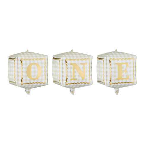 Fóliové balóniky kocky ONE, mix farieb, 3 ks