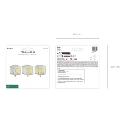 Fóliové balóniky kocky ONE, mix farieb, 3 ks