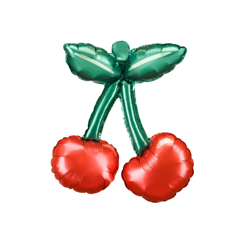 Baloane din folie cu cireșe pentru ghirlandă, roșii, 28x31 cm, 3 buc.