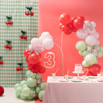 Folijski baloni češnja za girlande, rdeči, 28 × 31 cm, 3 kos