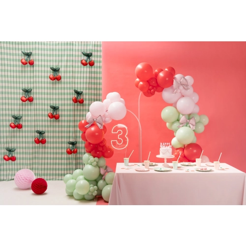 Baloane din folie cu cireșe pentru ghirlandă, roșii, 28x31 cm, 3 buc.
