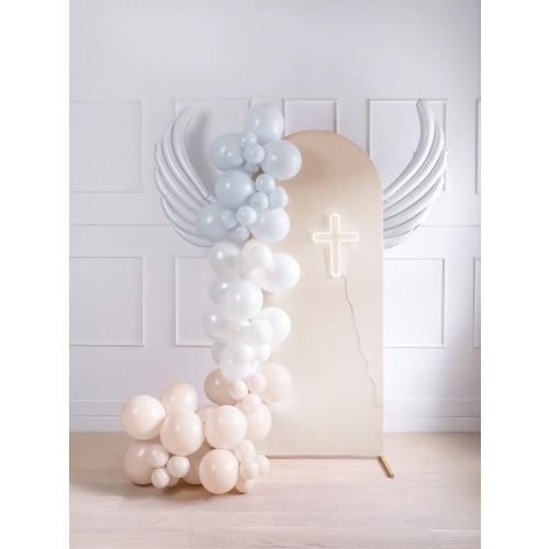 Baloane din folie în formă de aripi pentru ghirlandă, albe, 104x60 cm, 2 buc.