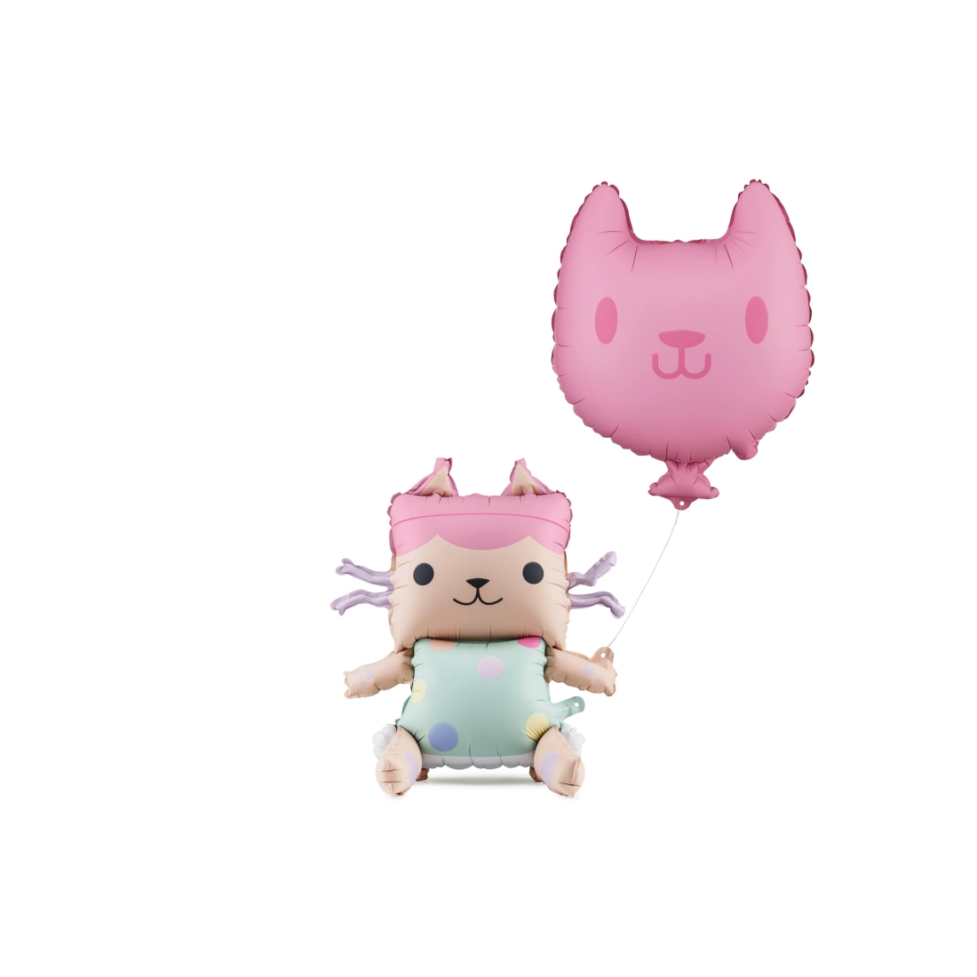 Baloane din folie Pisicuță și Baby Box, 2 buc., roz pastel