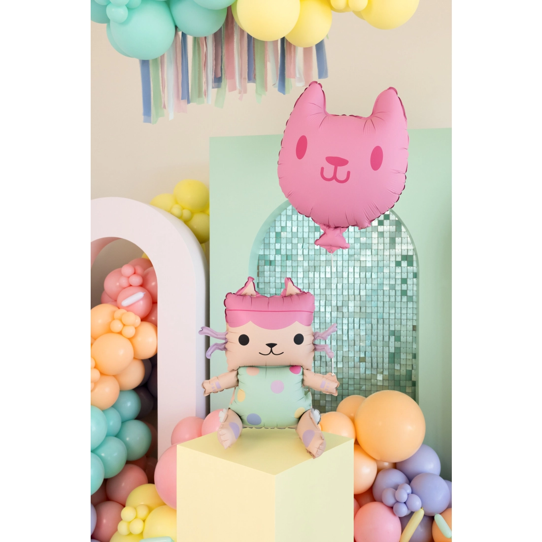 Baloane din folie Pisicuță și Baby Box, 2 buc., roz pastel