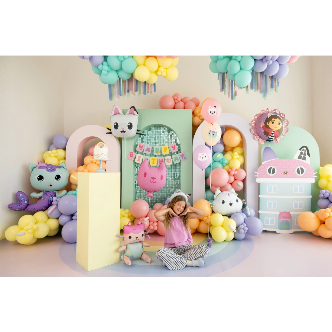 Baloane din folie Pisicuță și Baby Box, 2 buc., roz pastel