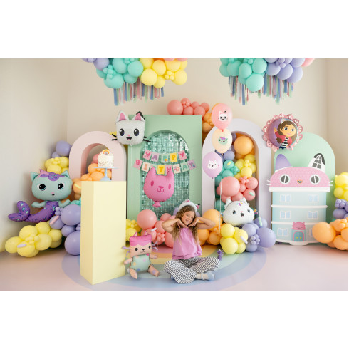 Cica és Baby Box fólia lufi szett, 2 db, rózsaszín-zöld