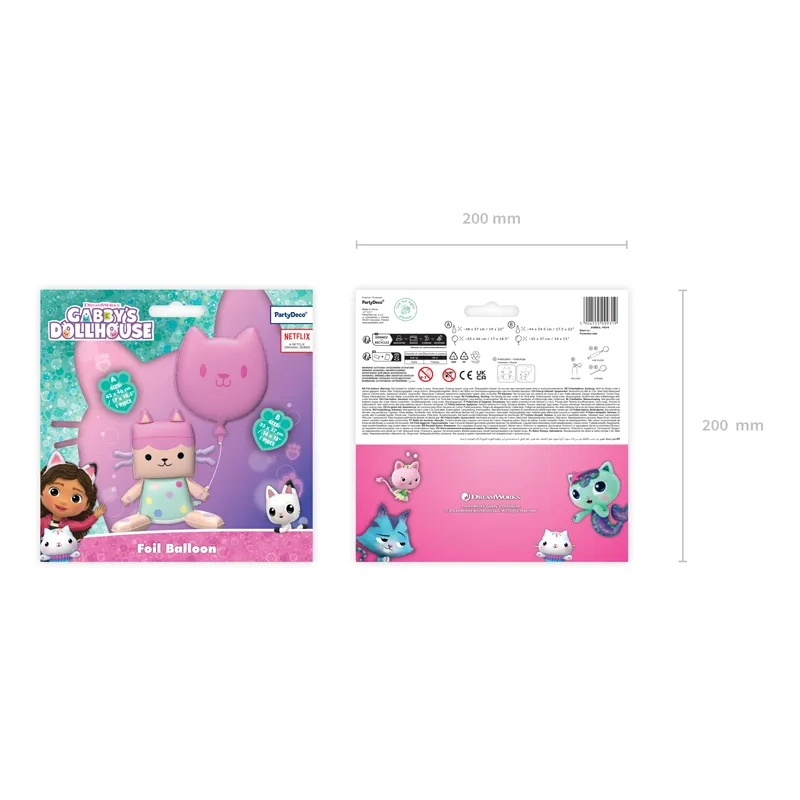 Baloane din folie Pisicuță și Baby Box, 2 buc., roz pastel