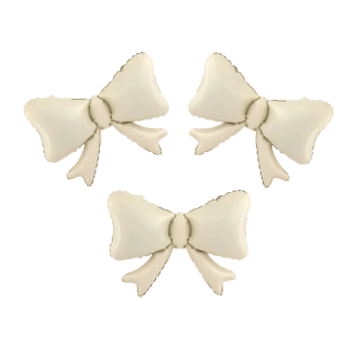 Bézs fólia lufik masnival, 3 db