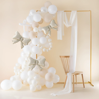 Bézs fólia lufik masnival, 3 db