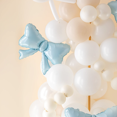 Fóliové balóny mašličky modré 3 ks