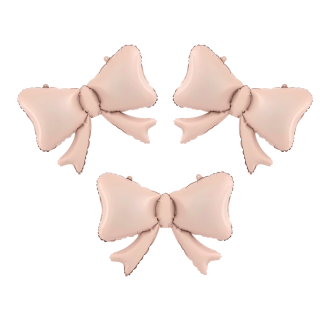 Folija baloni pentlje rožnato šampanjski 3 kosi