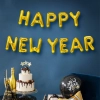 Fóliové balónky nápis Happy New Year zlaté 12 ks