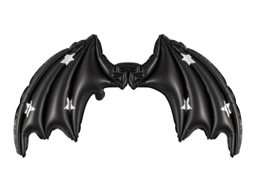 Fólia lufik – fekete denevérszárnyak csillagokkal, 85x50 cm, hátra