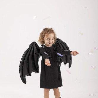 Folijski baloni netopirjeva krila črna z zvezdami 85x50 cm za na hrbet