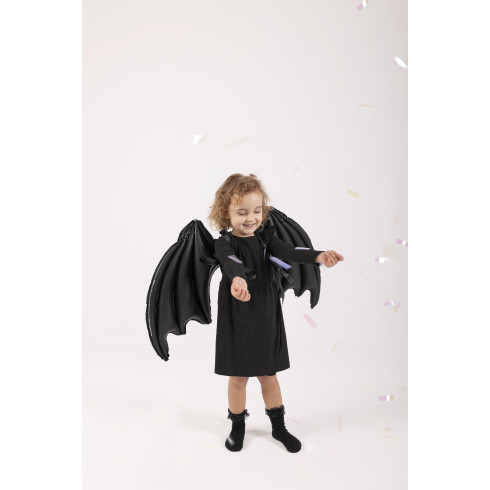 Folijski baloni netopirjeva krila črna z zvezdami 85x50 cm za na hrbet