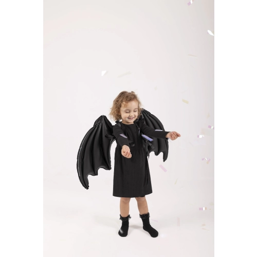 Fólia lufik – fekete denevérszárnyak csillagokkal, 85x50 cm, hátra