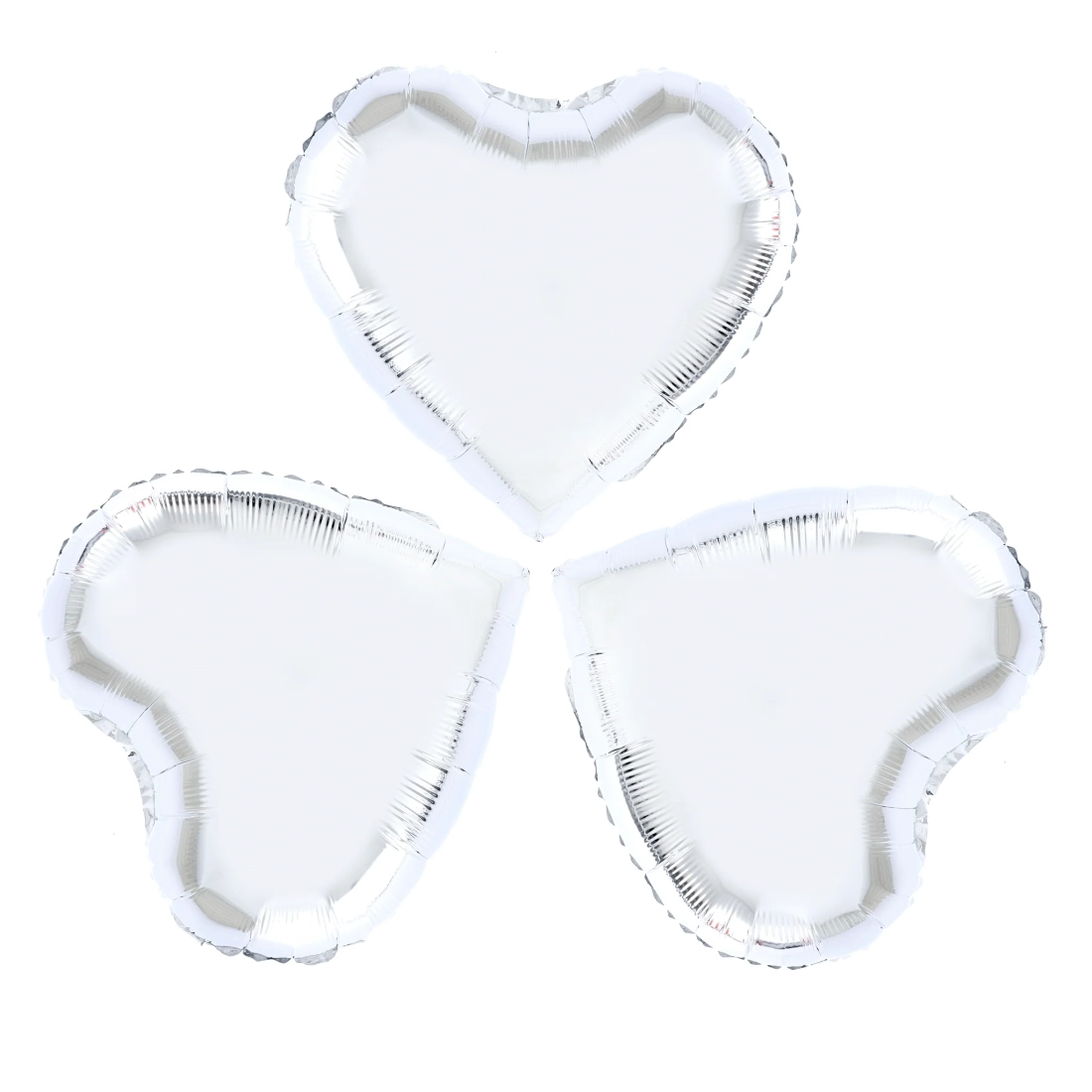 Fóliové balóny srdce strieborné 3 ks