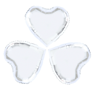 Fóliové balóny srdce strieborné 3 ks