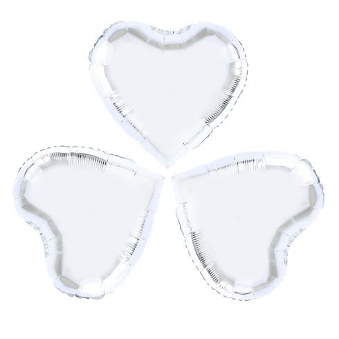 Fóliové balóny srdce strieborné 3 ks