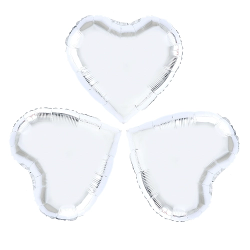 Fóliové balónky srdce stříbrné 3 ks