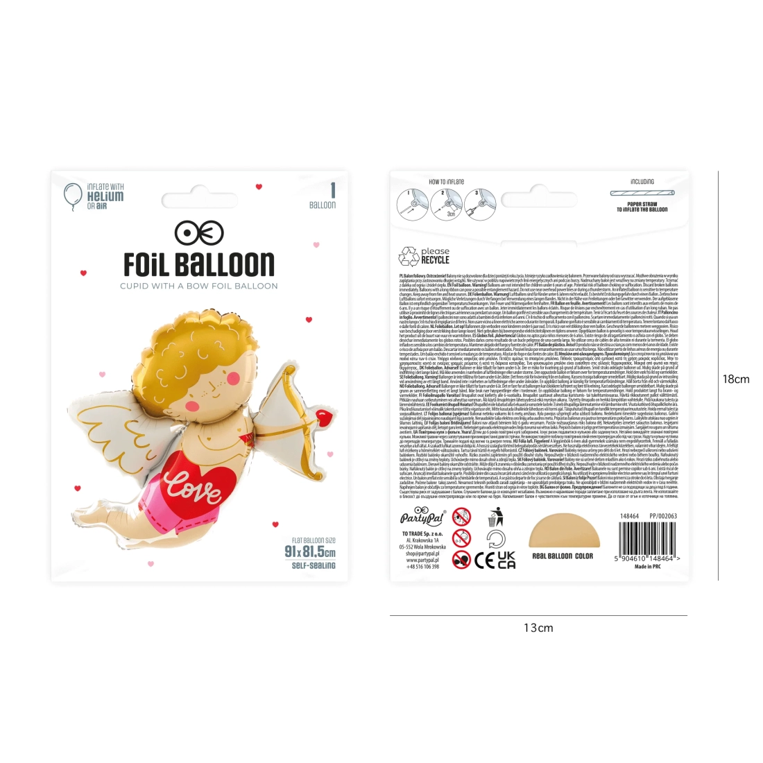 Balon din folie Cupidon pentru petrecere