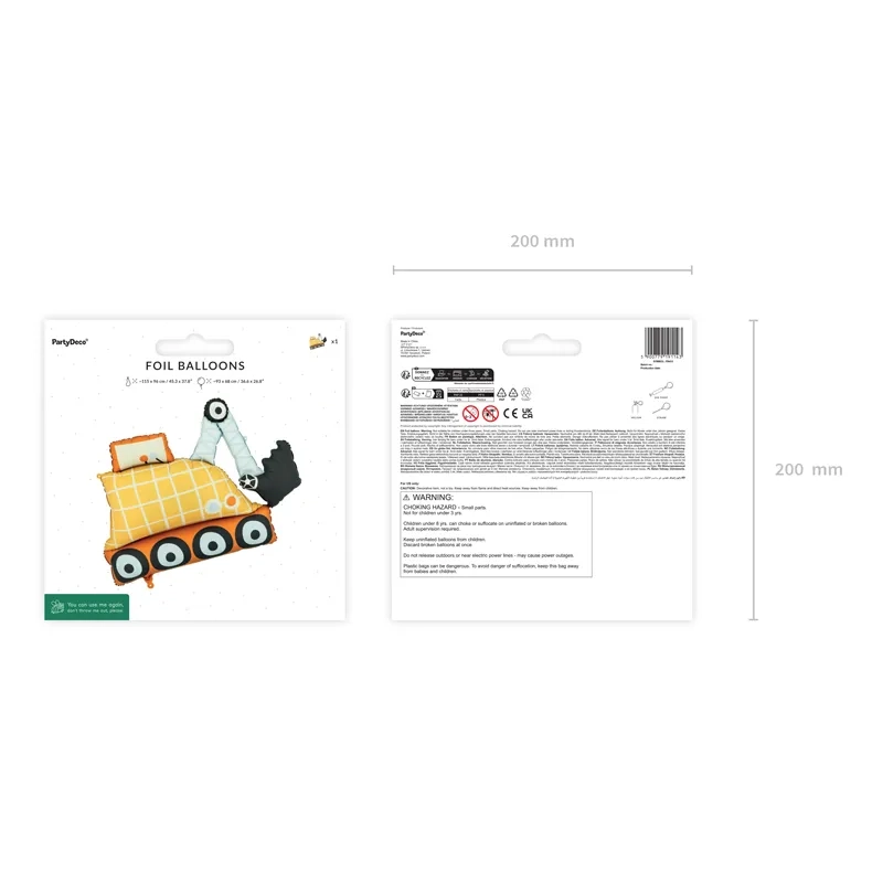 Folijski balon bager, mešane barve