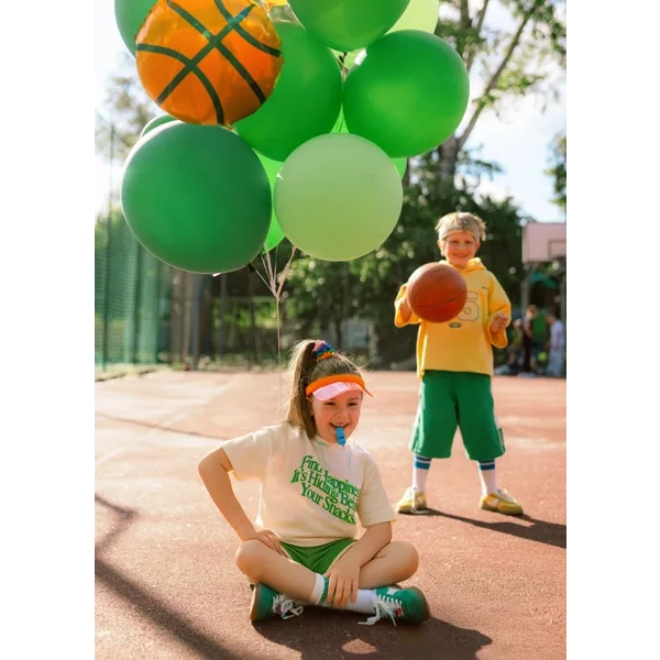 Balon din folie în formă de minge de baschet 35 cm – pentru heliu și aer