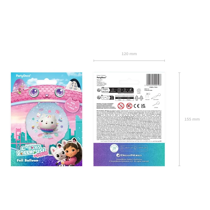 Balon folie Cakey 35 cm – rotund colorat pentru petrecere