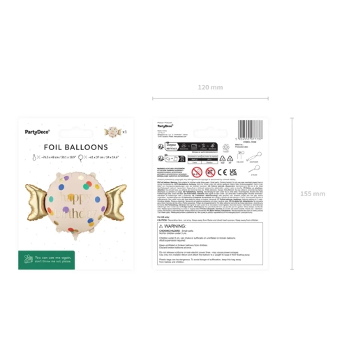 Foli balon Candy Happy Birthday, razne boje