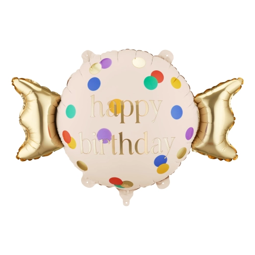 Candy fólia lufi Happy Birthday, színmix