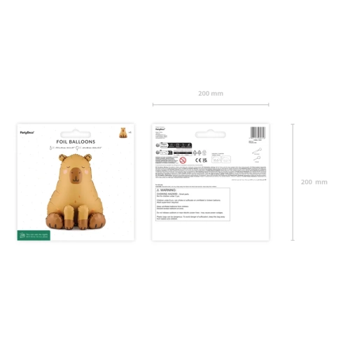 Folijski balon kapibara tamnožuti i bež