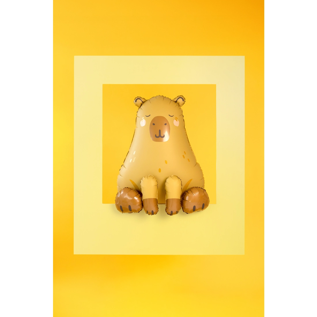 Balon folie capybara galben închis și bej