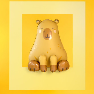 Folijski balon kapibara tamnožuti i bež