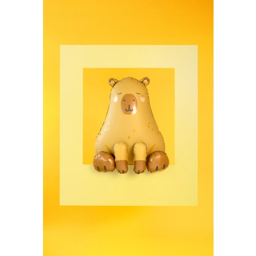 Balon folie capybara galben închis și bej