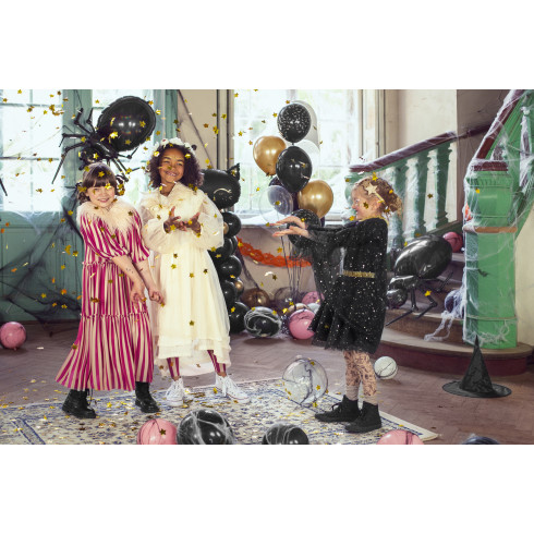 Folijski balon črna mačka z metalnimi detajli 48 × 36 cm