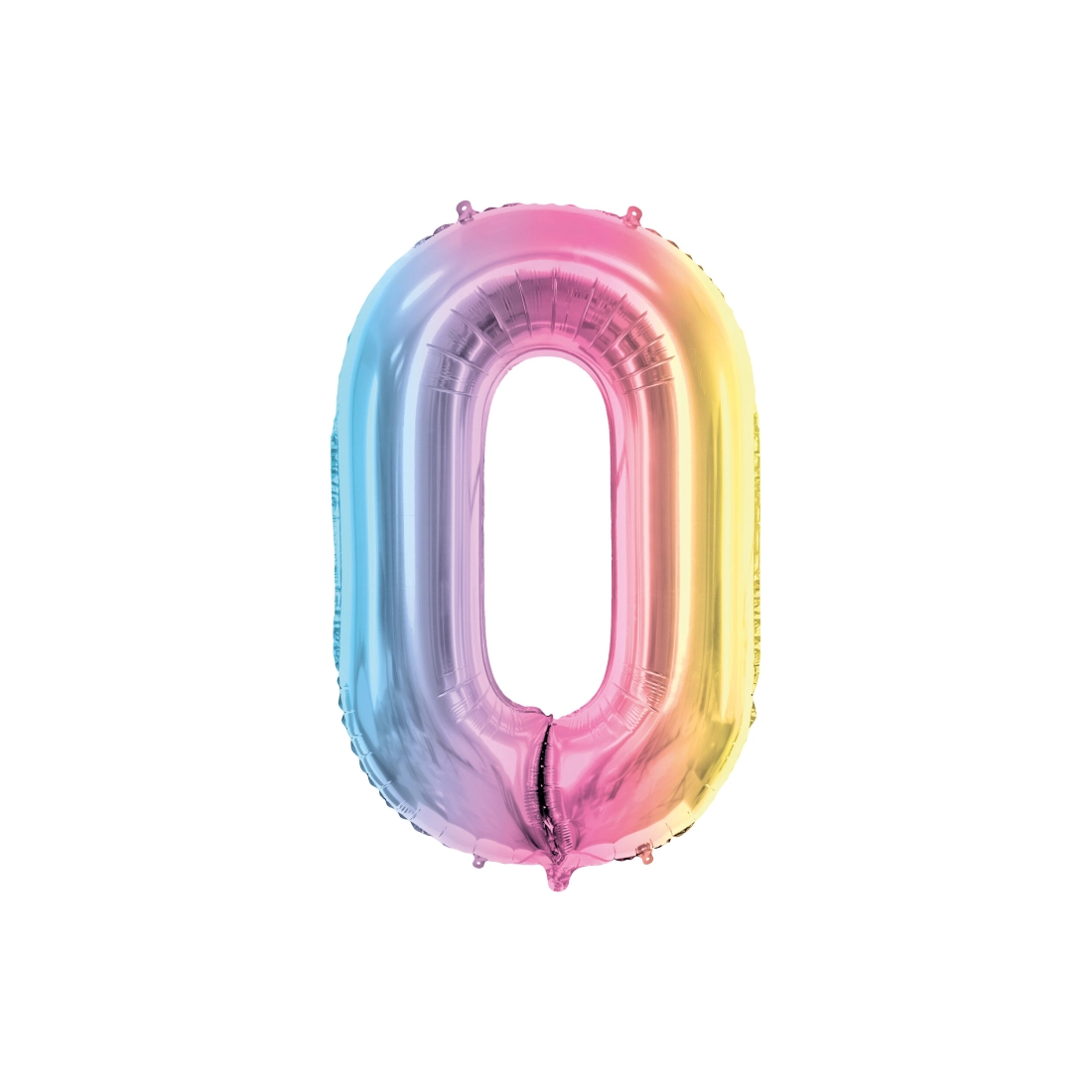 Folija balon številka 0 pastel mavrica 86 cm