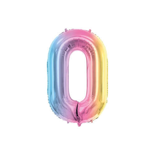 Szivárvány pasztell fólia lufi 0 szám, 86 cm