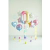 Folija balon številka 0 pastel mavrica 86 cm